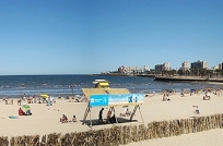 Contenedores para clasificar en playas de Montevideo